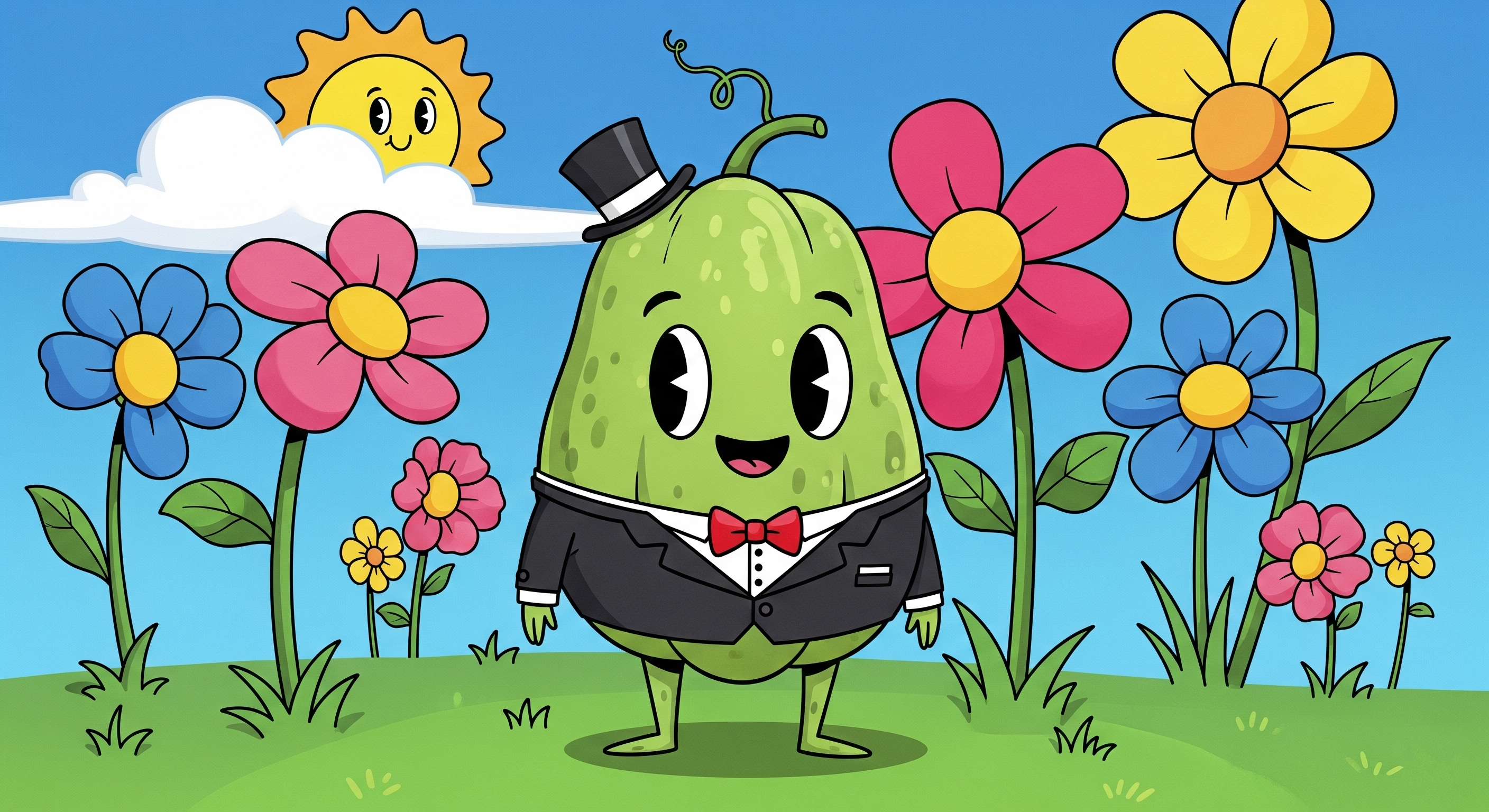 Representación imaginativa de un chayote